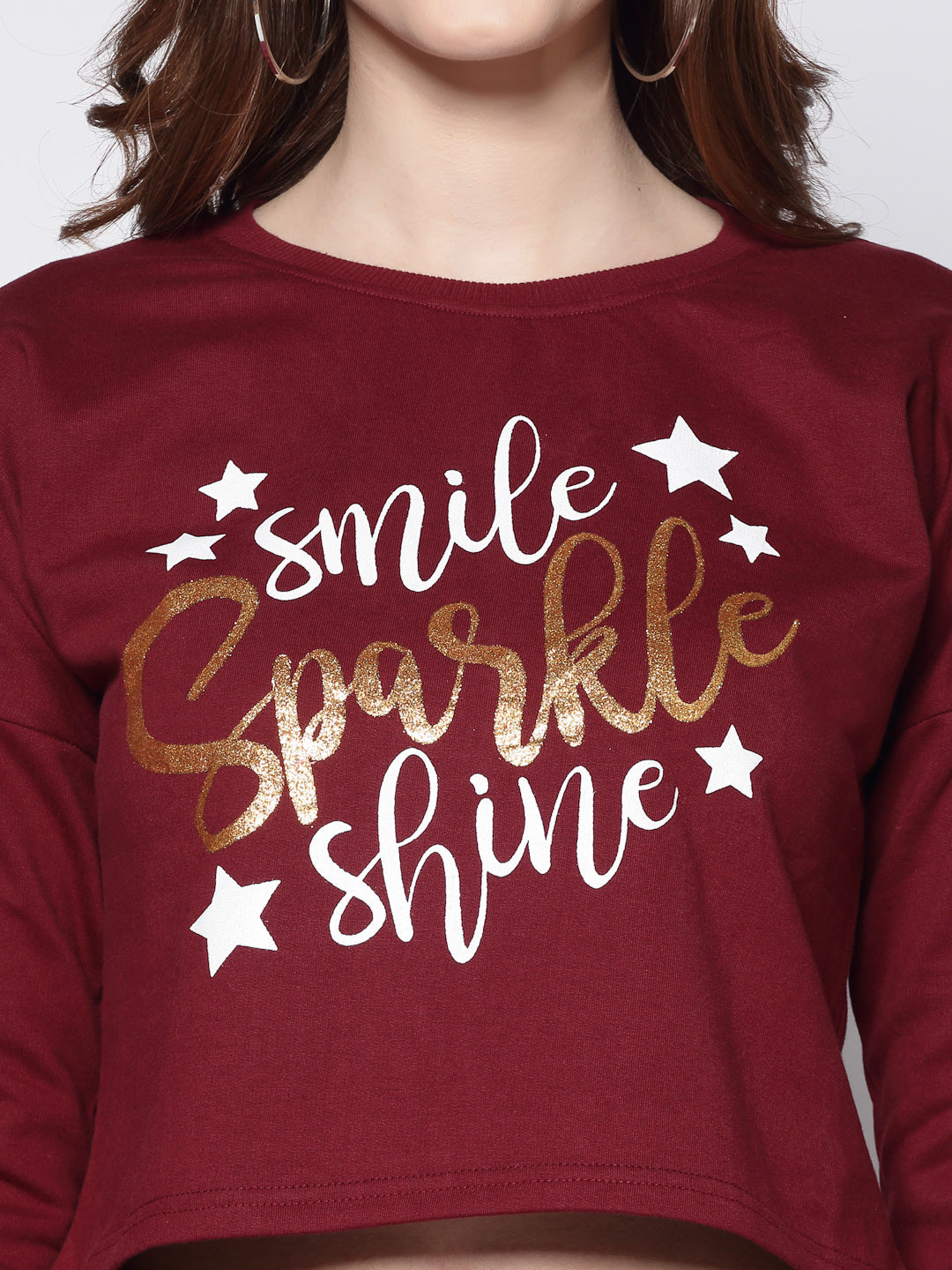 Printed Crop Sweatshirt