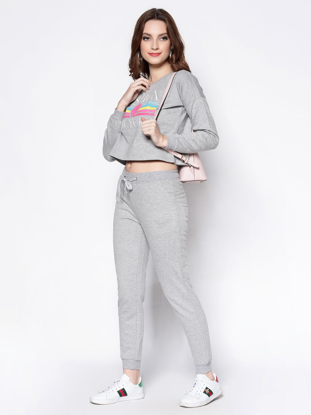 Printed Crop Sweatshirt