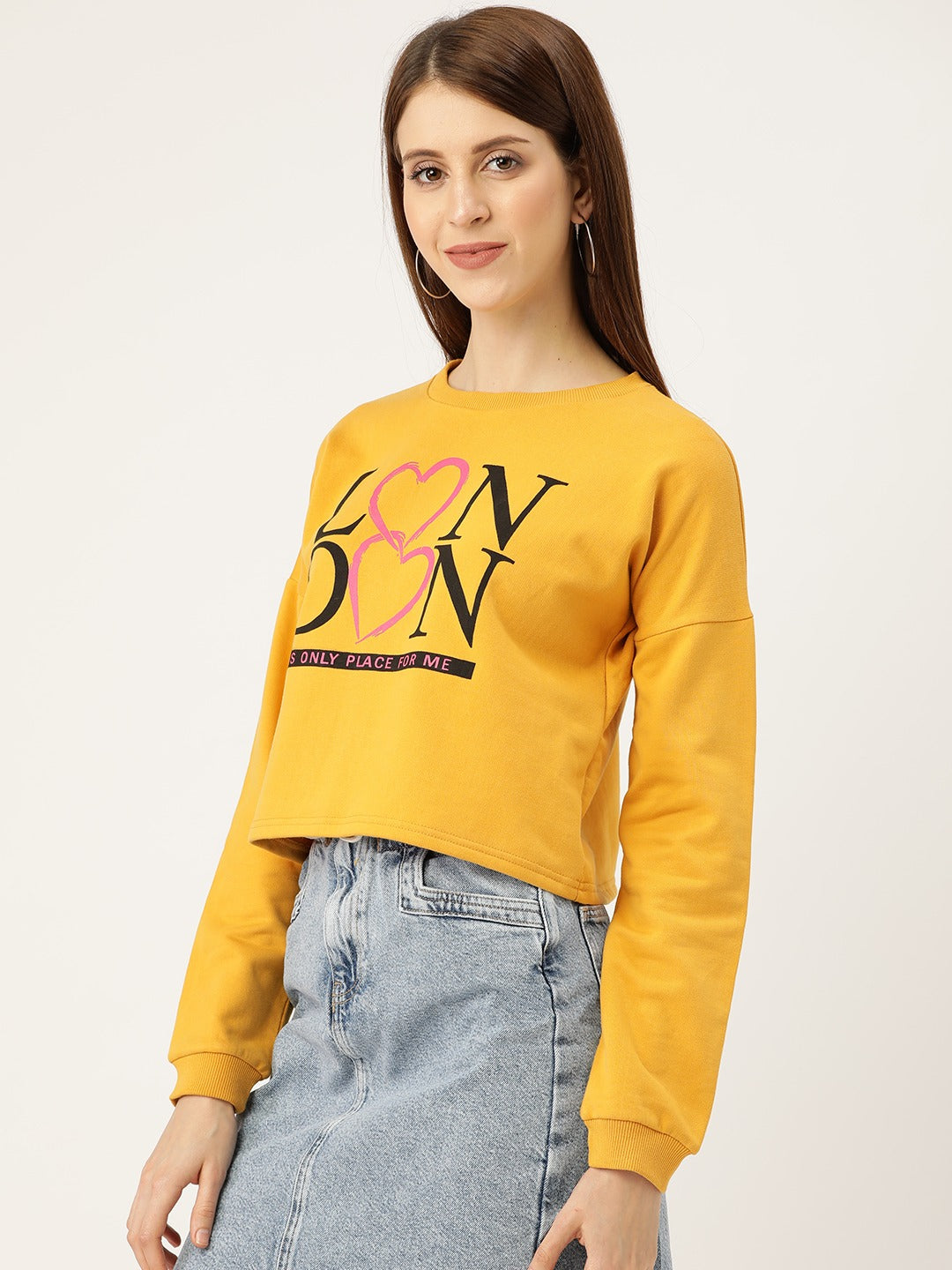Brushed Fleece Crop Sweatshirt