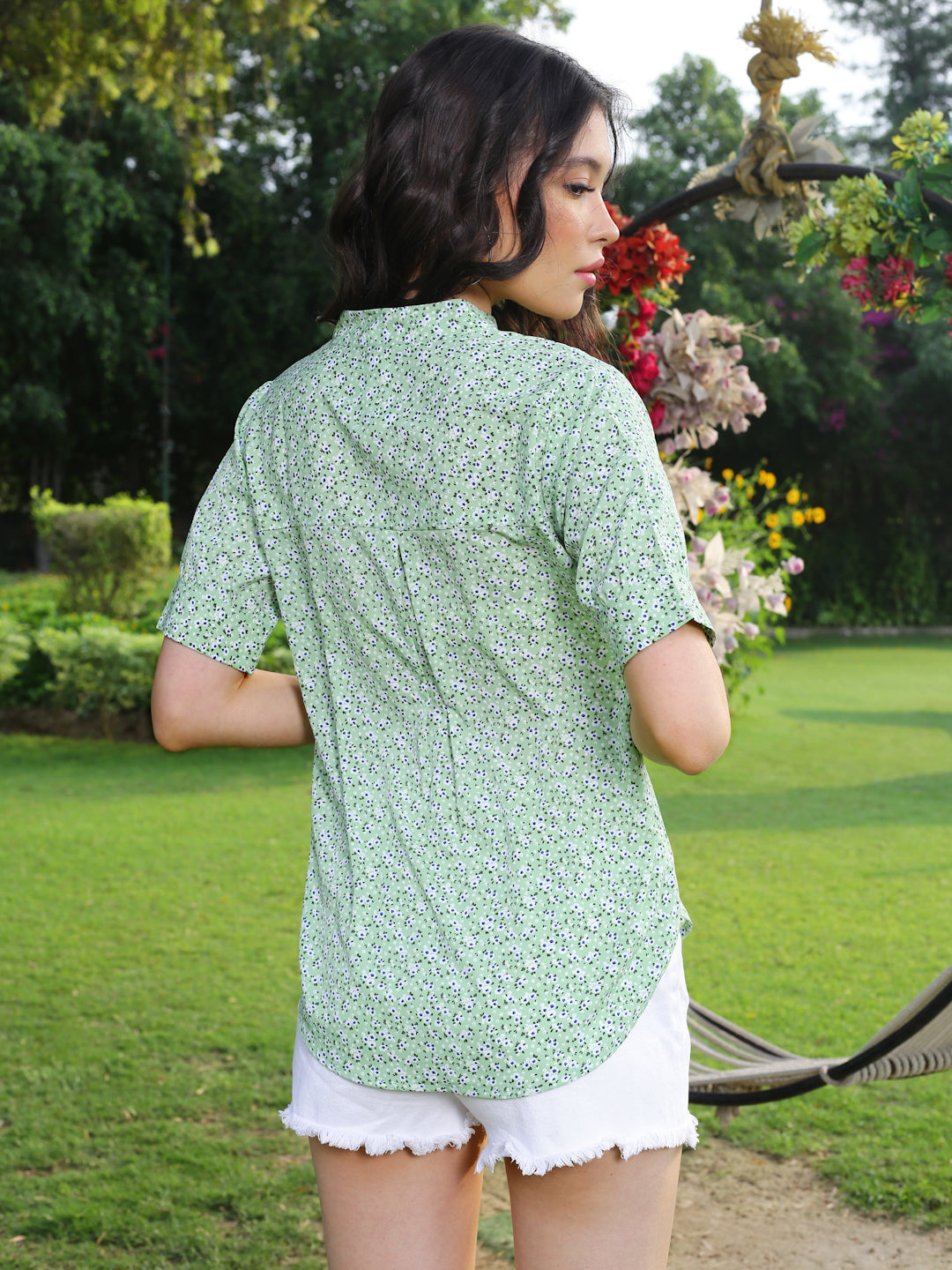 Mint Floral Regular Top