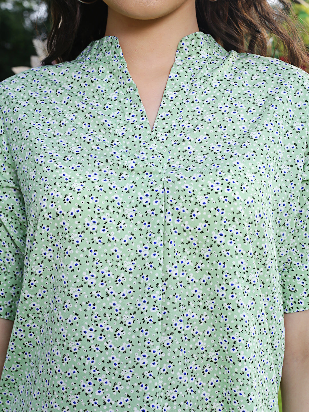 Mint Floral Regular Top