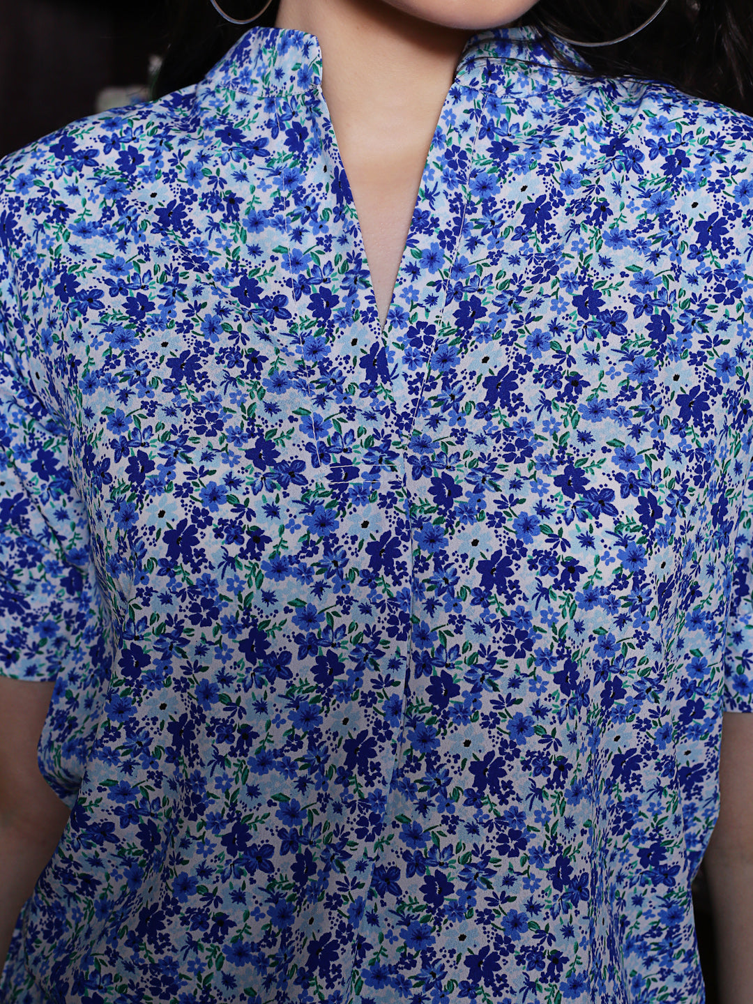 RBlue Floral  Regular Top