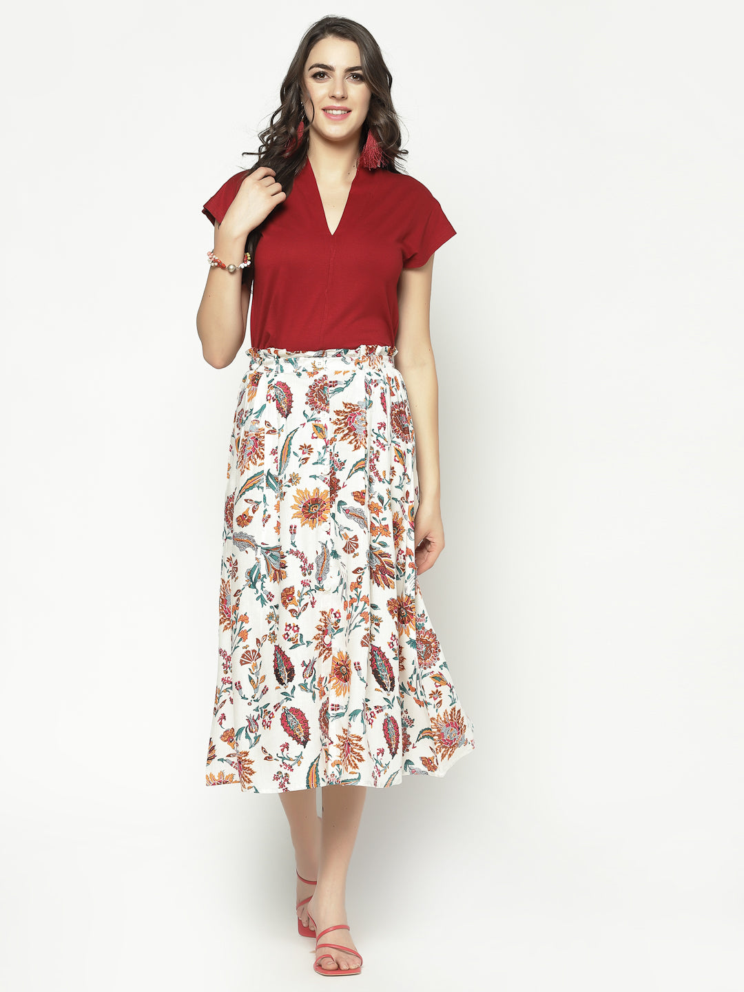 V Neck Top Strechable