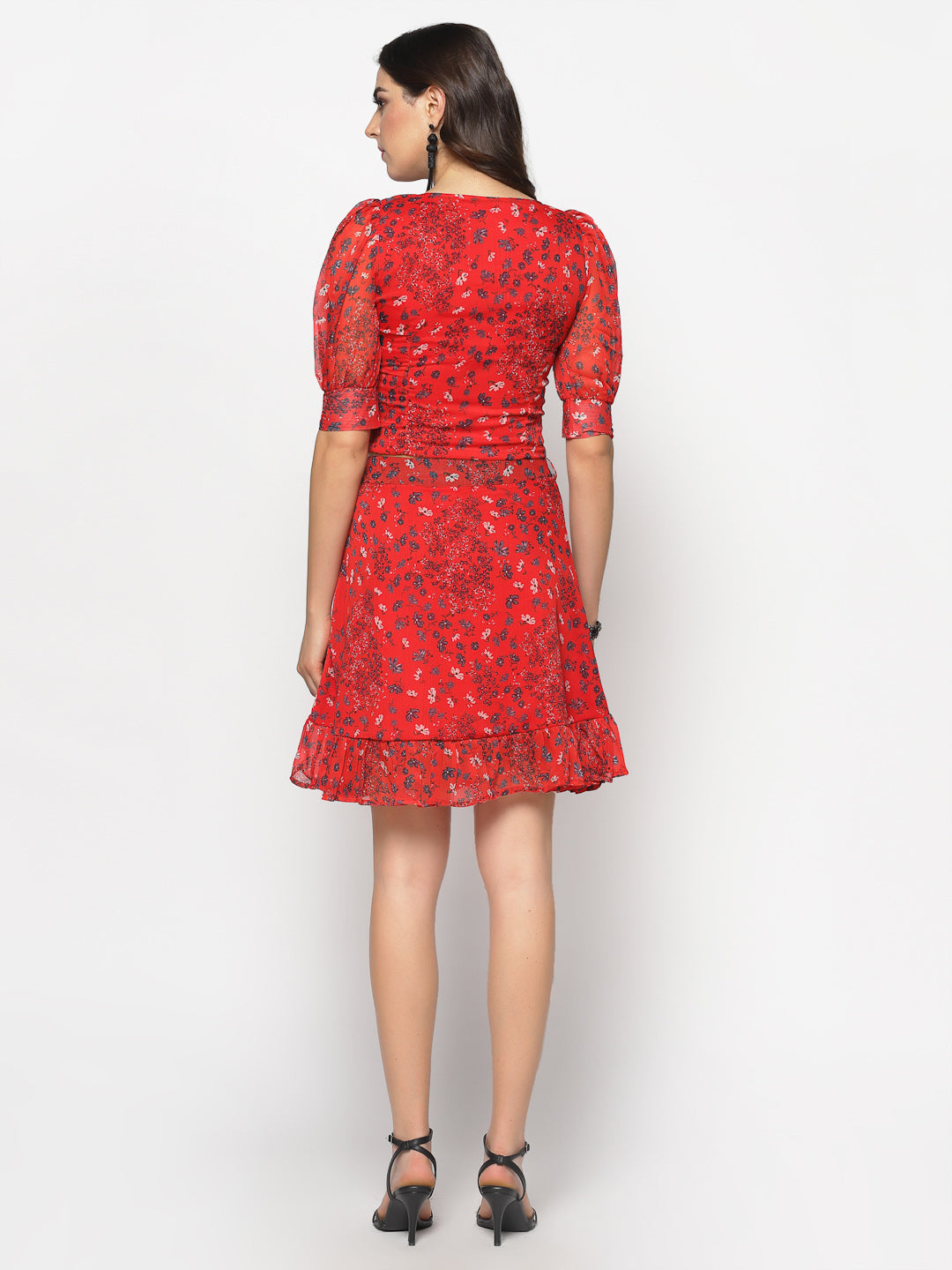 Two Pc Dress With Ruffles