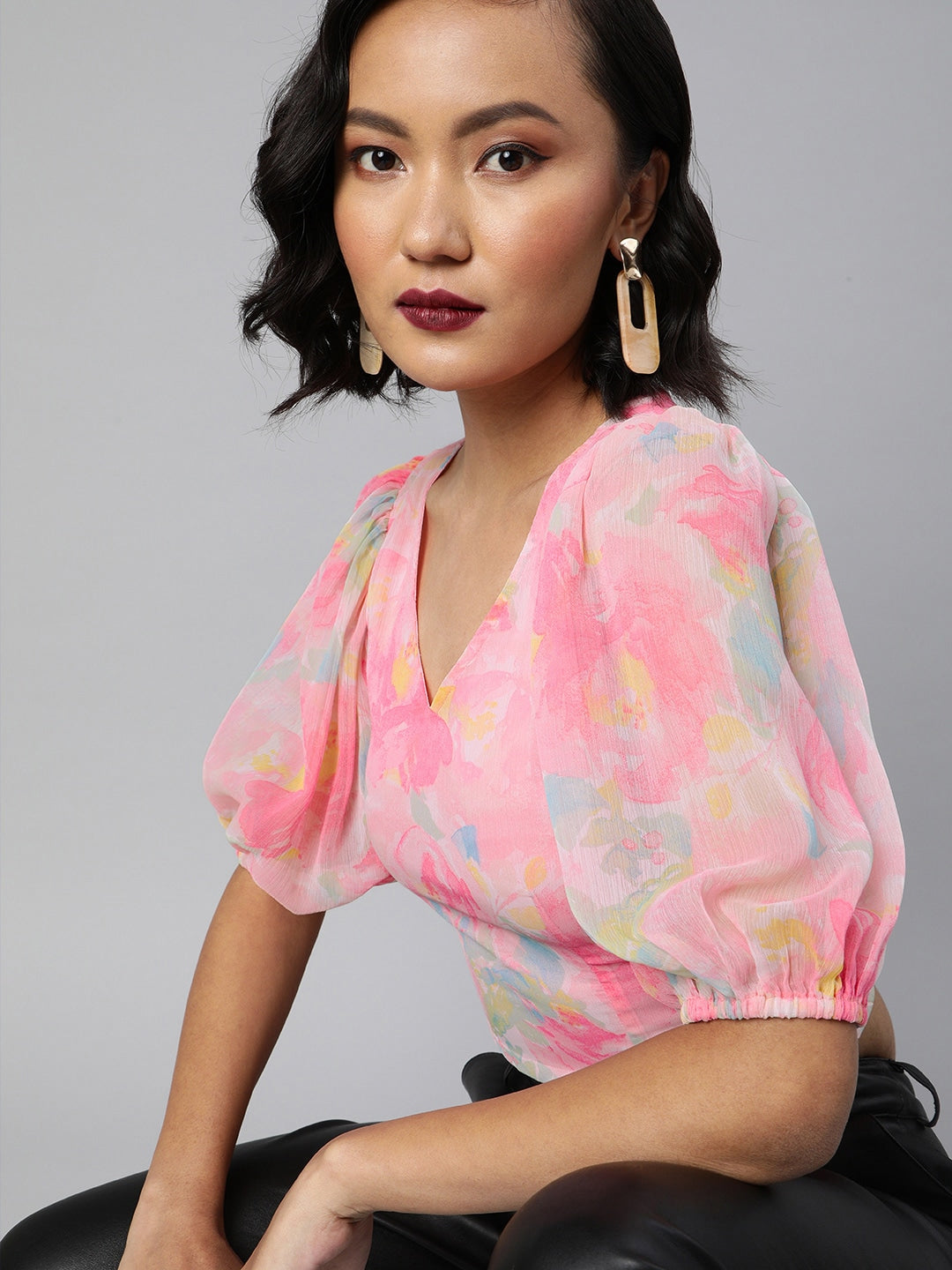 Crop top volume sleeve