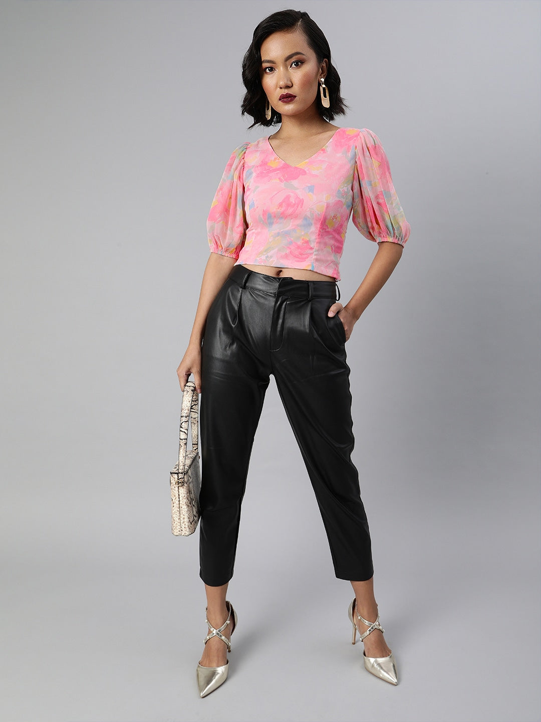 Crop top volume sleeve