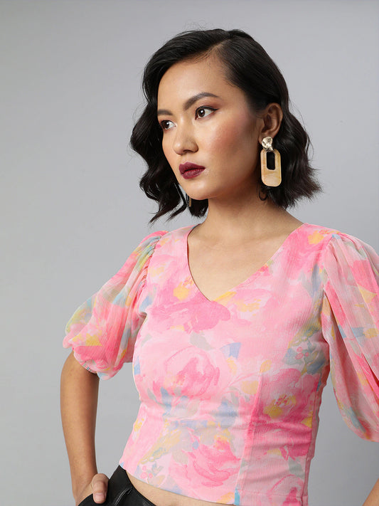 Crop top volume sleeve