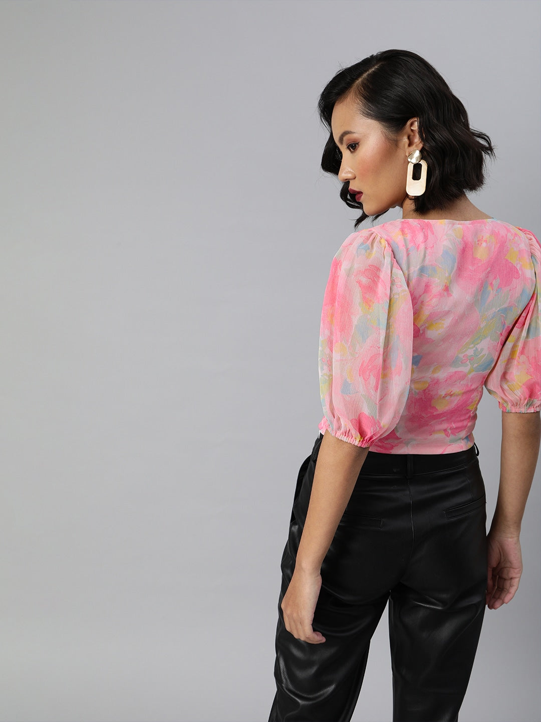 Crop top volume sleeve