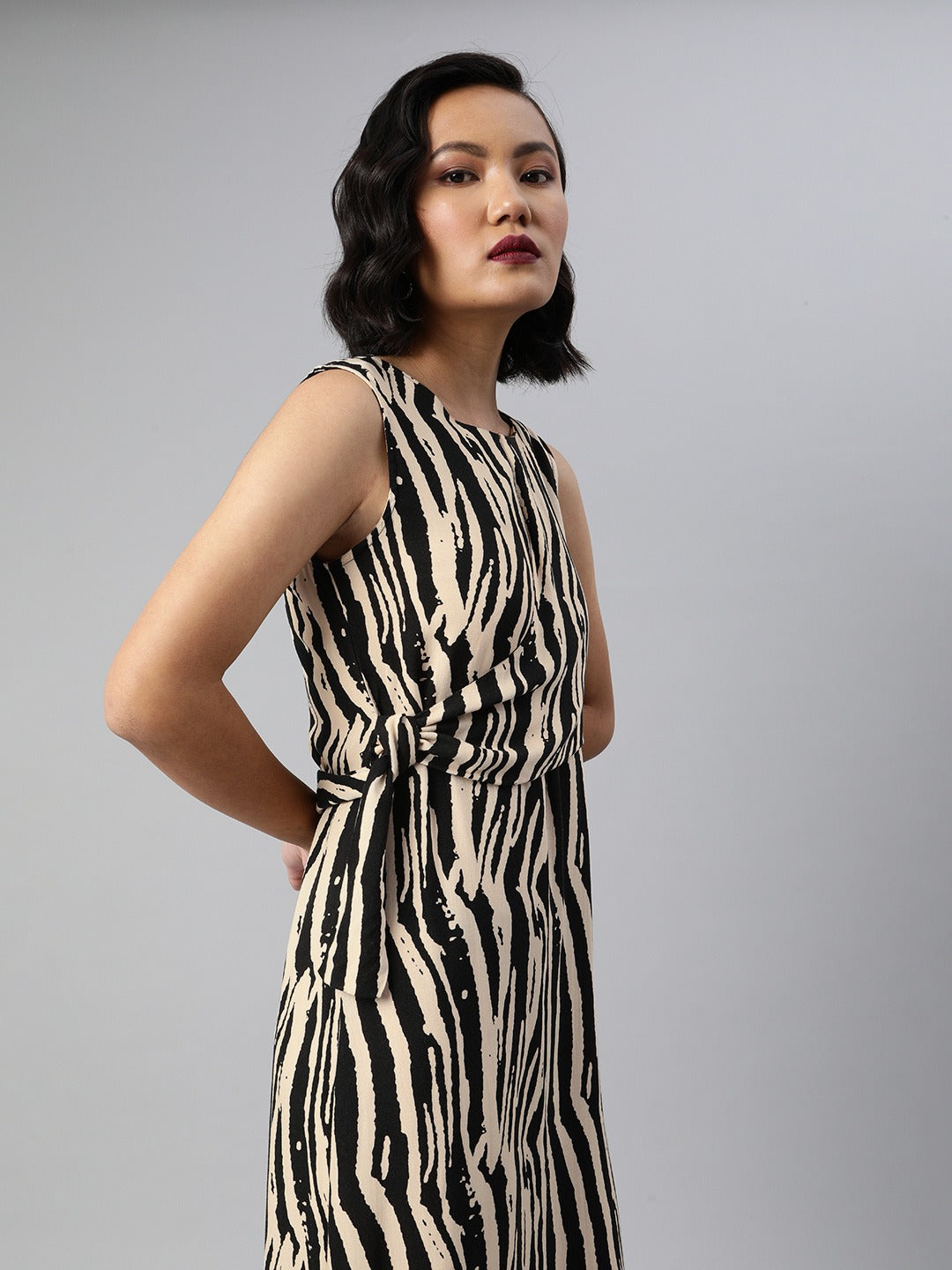 Zebra printed midi dress