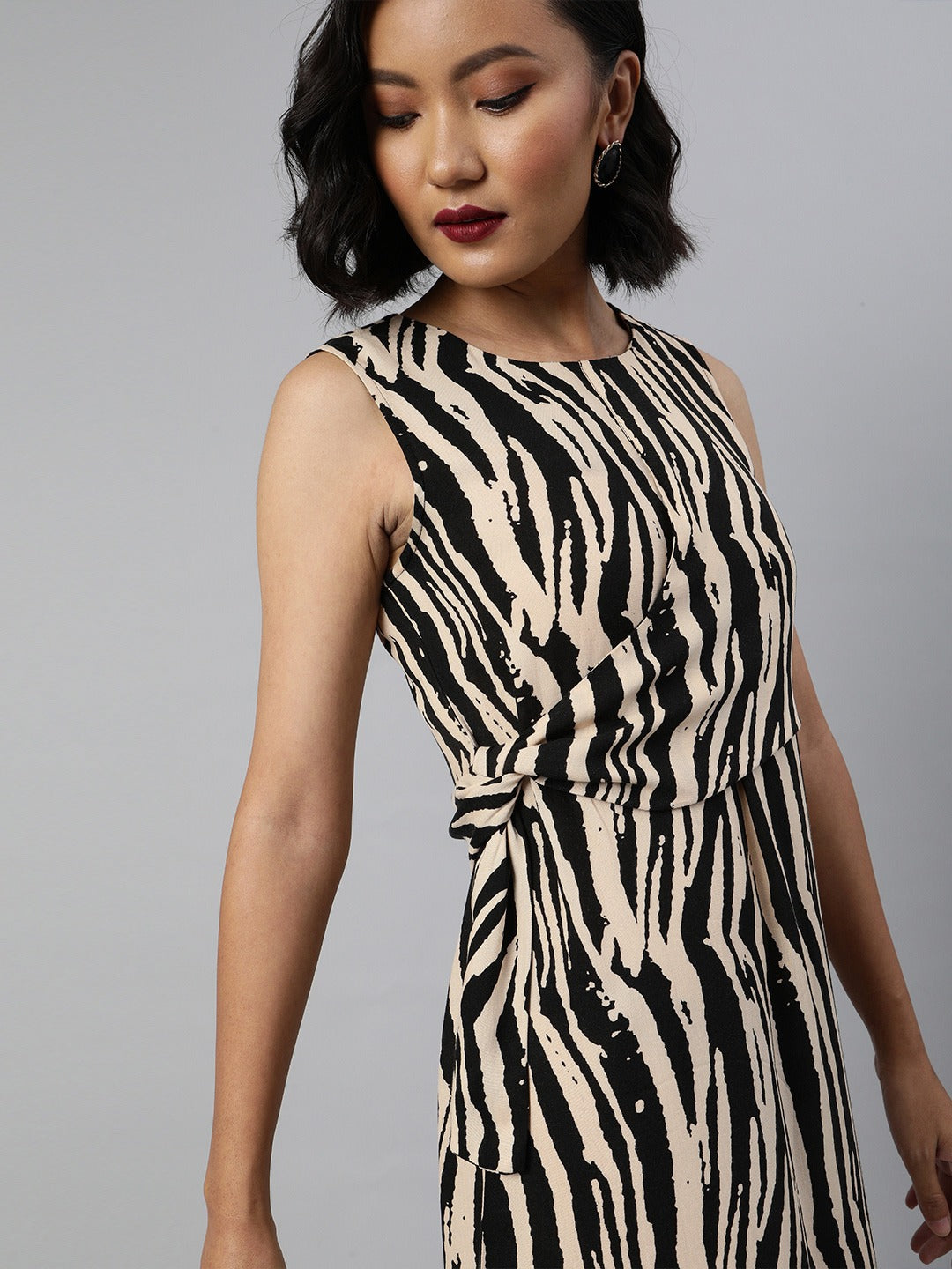 Zebra printed midi dress