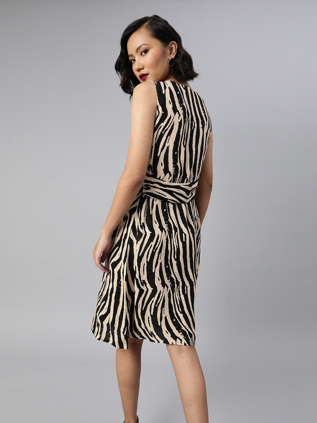 Zebra printed midi dress