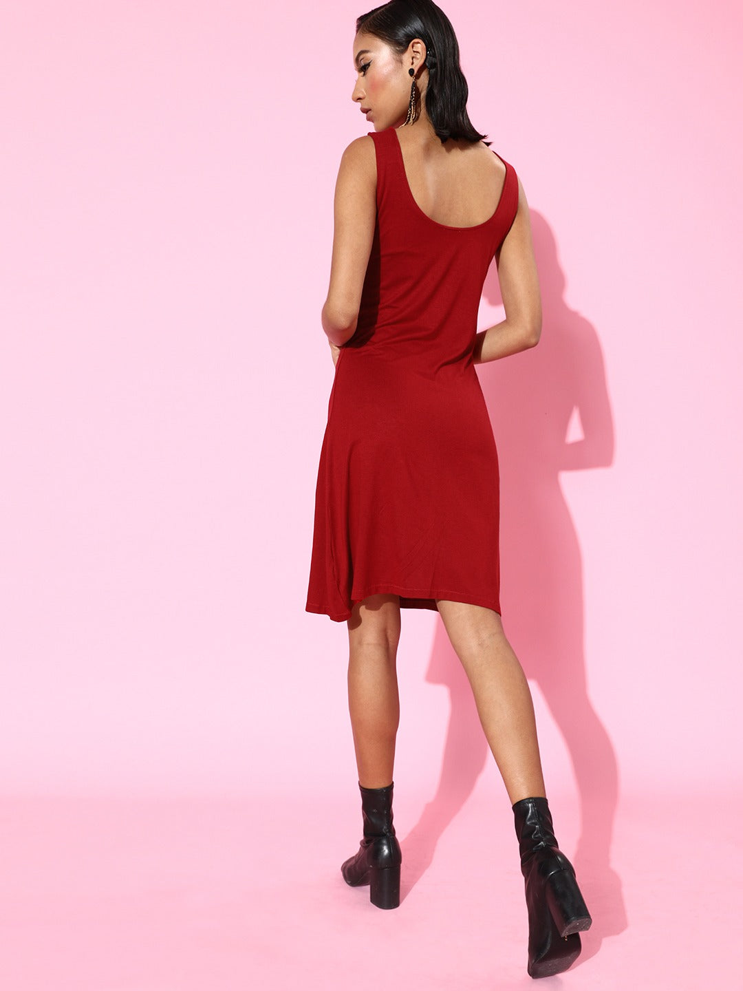 Shift dress with slit