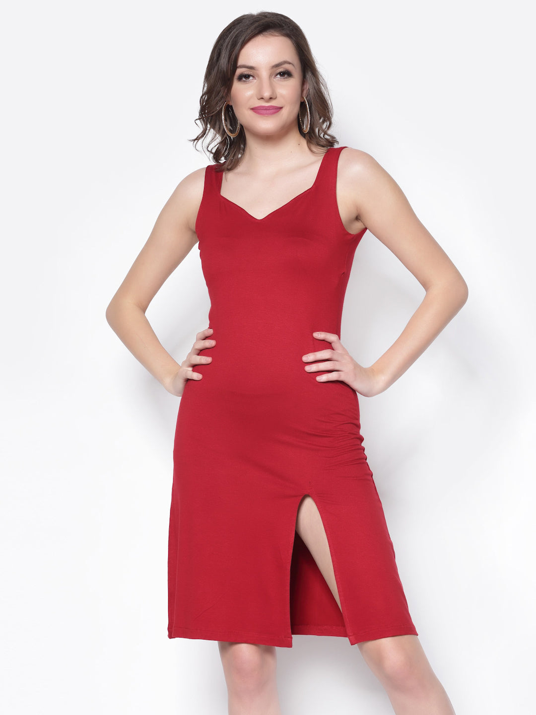 Shift Dress With Slit