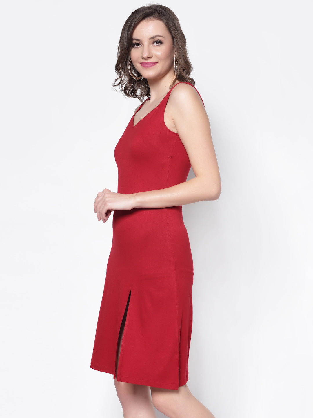 Shift Dress With Slit