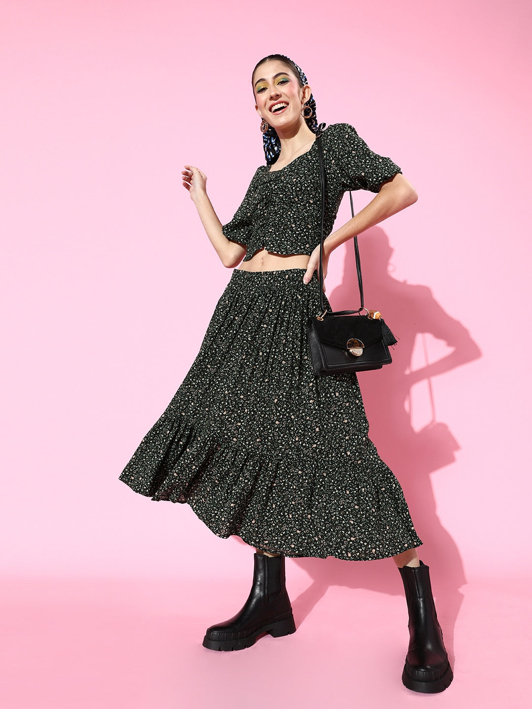 Two pc dress flared dress