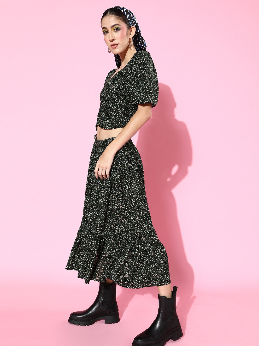 Two pc dress flared dress