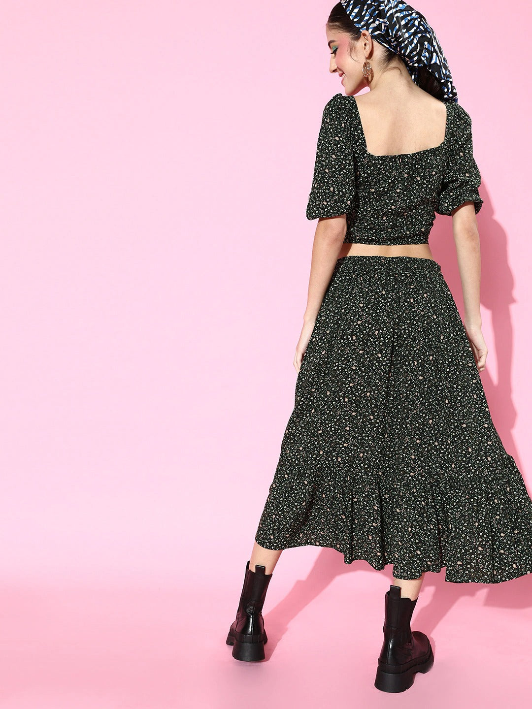 Two pc dress flared dress
