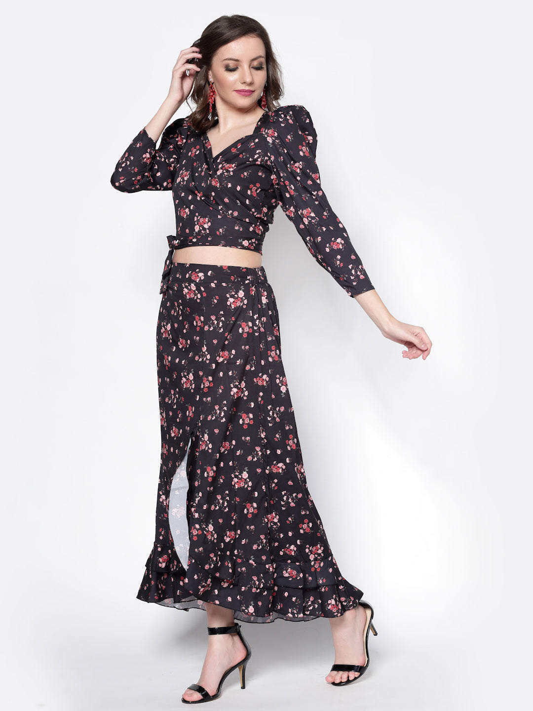 Stylish Black Floral Dress