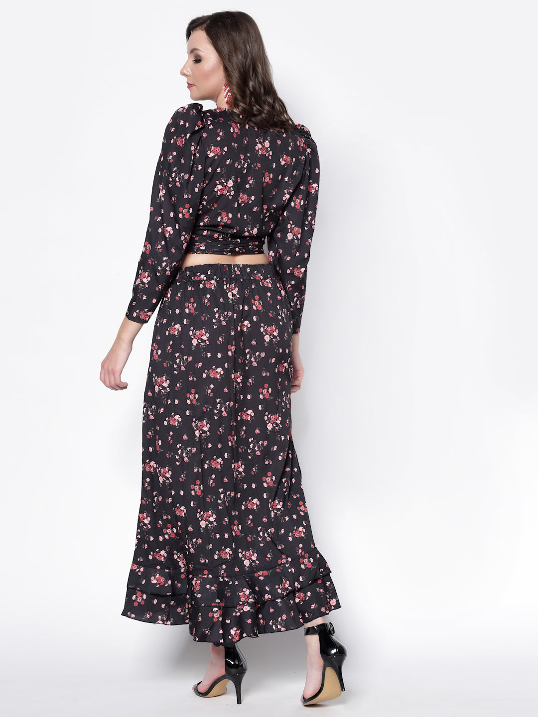 Stylish Black Floral Dress