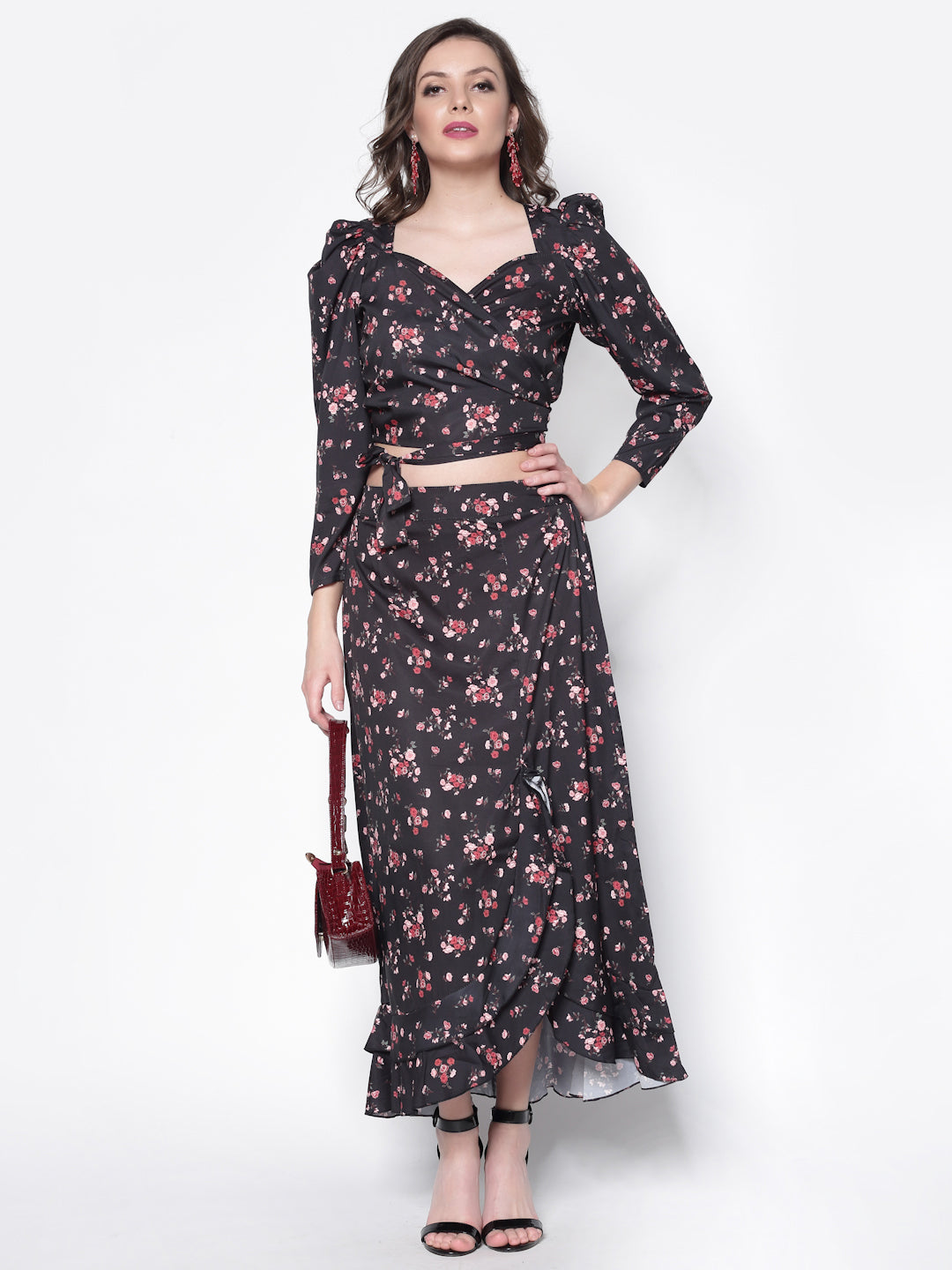 Stylish Black Floral Dress