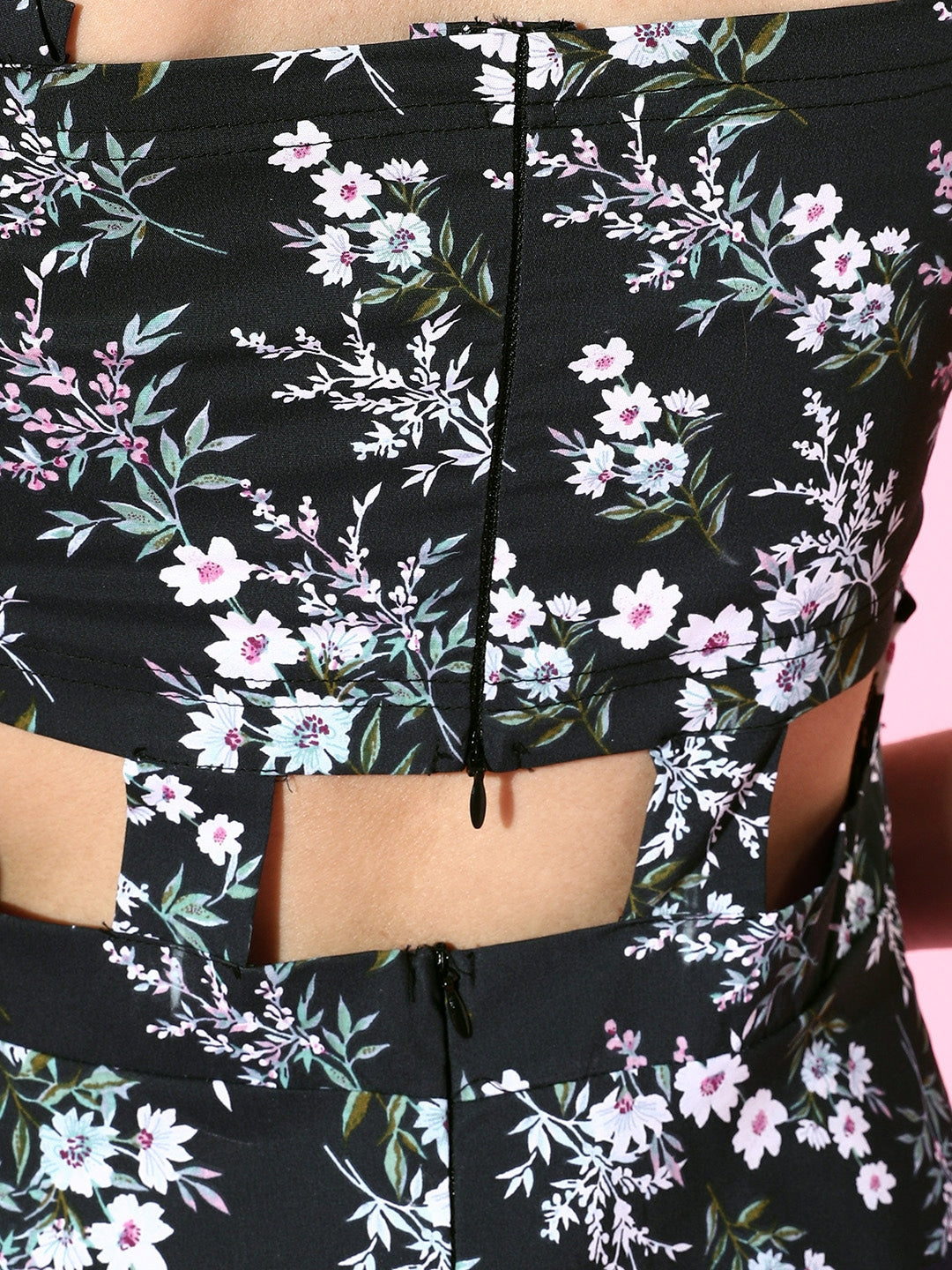 Fit & flare tie up back dress