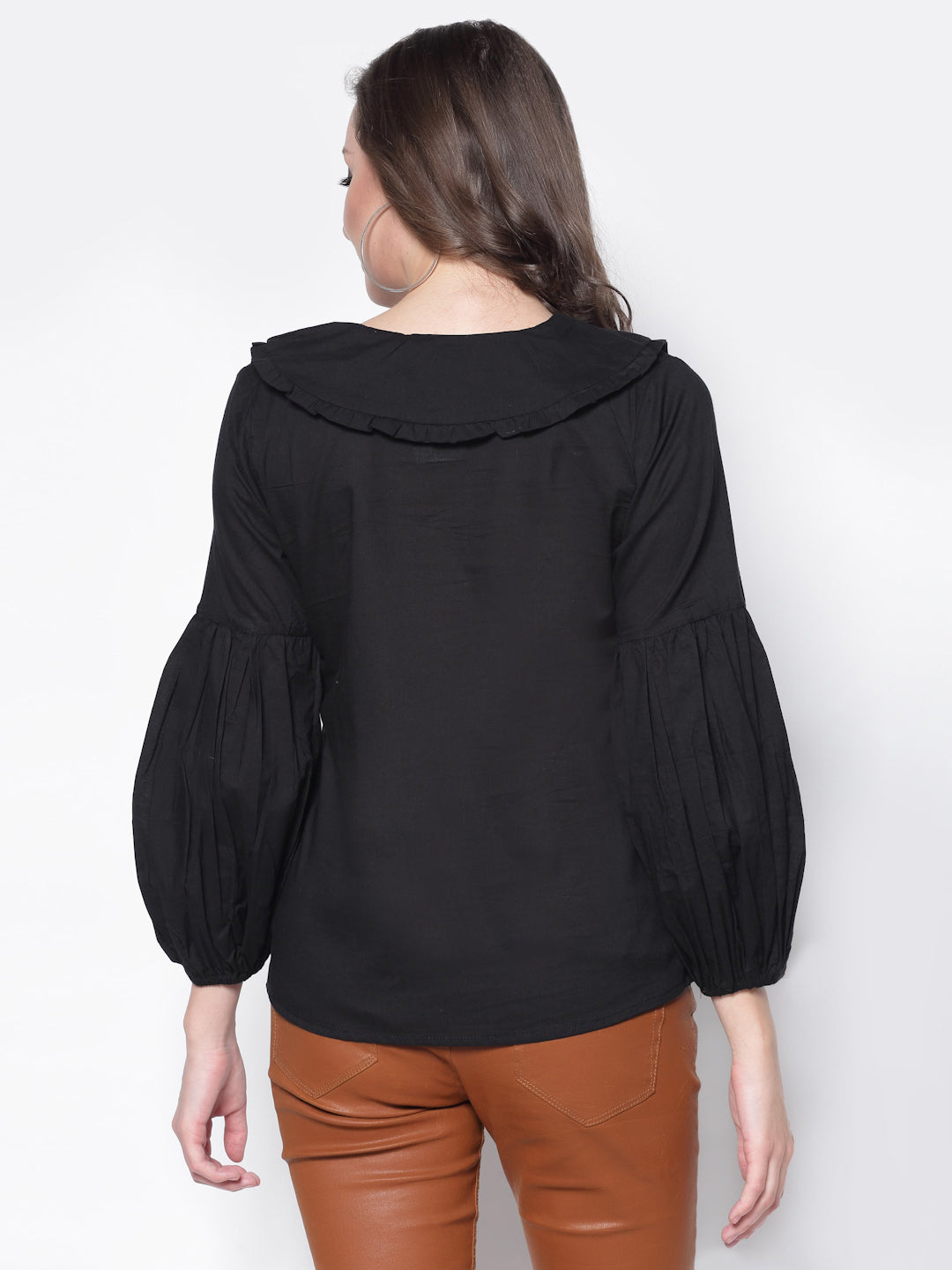 Keyboard Collar Blouson Top