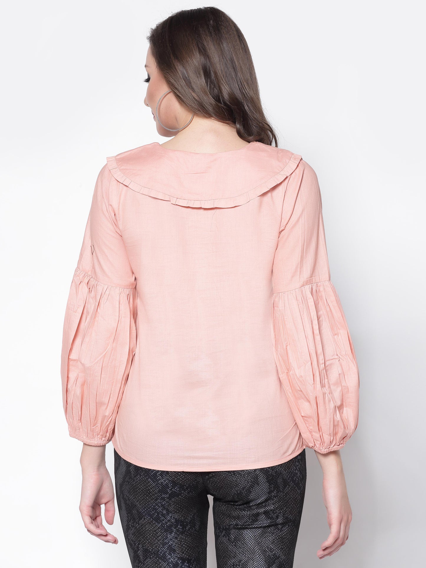 Keyboard Collar Blouson Top