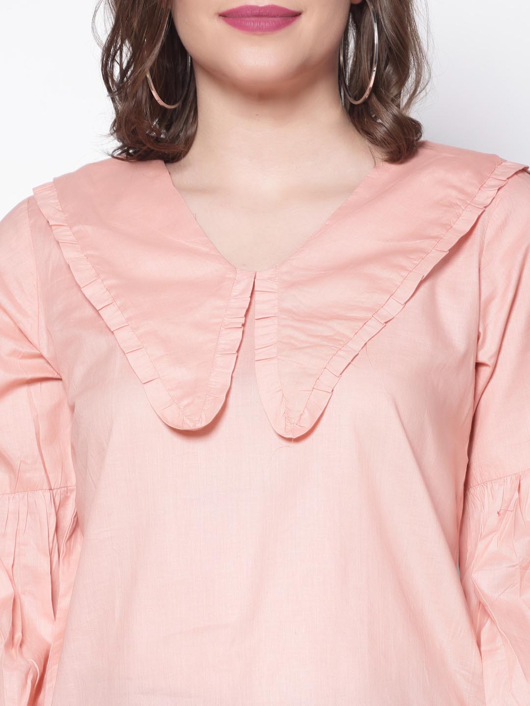 Keyboard Collar Blouson Top