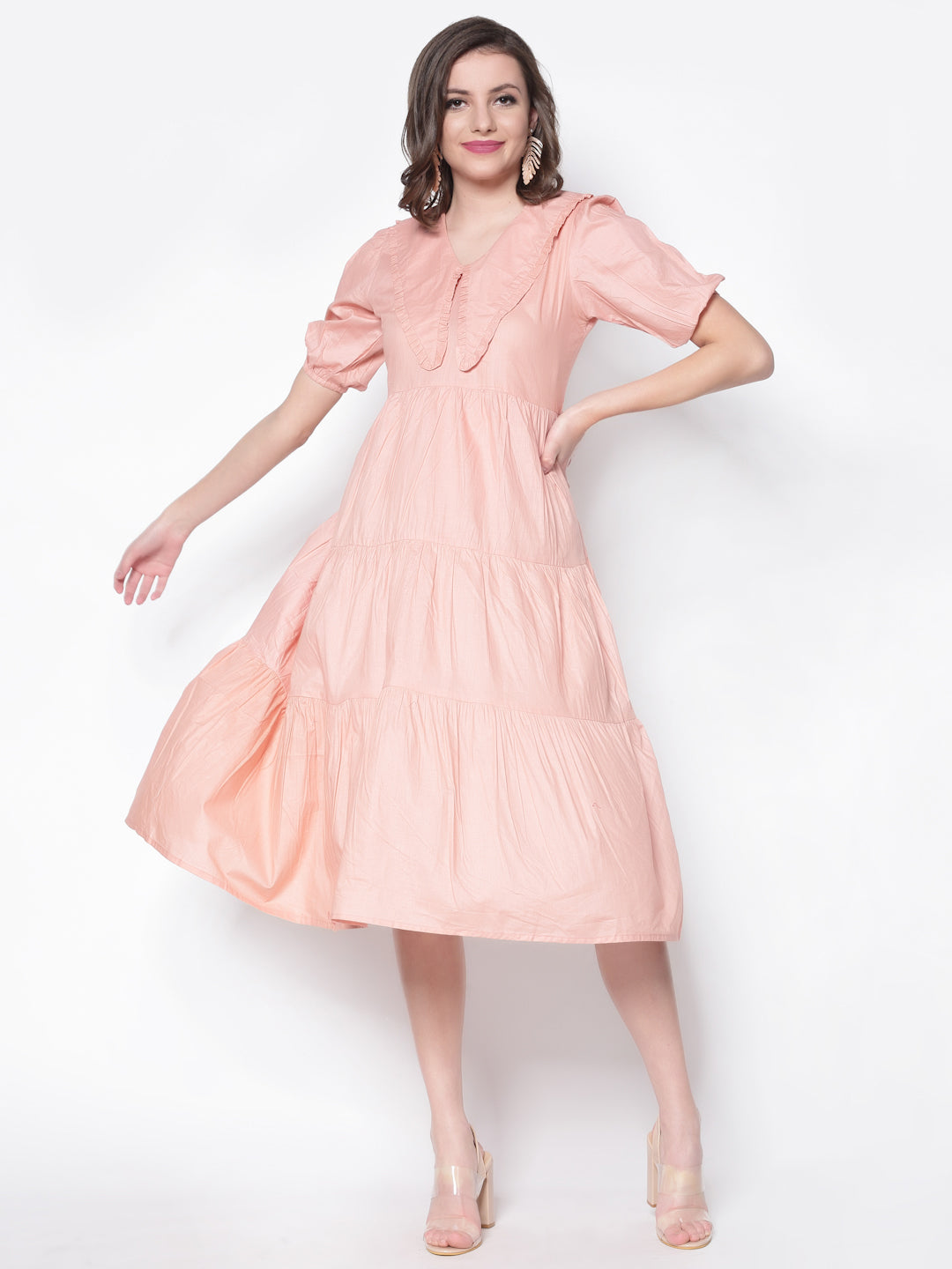 Keyboard Collar Trapeze Dress