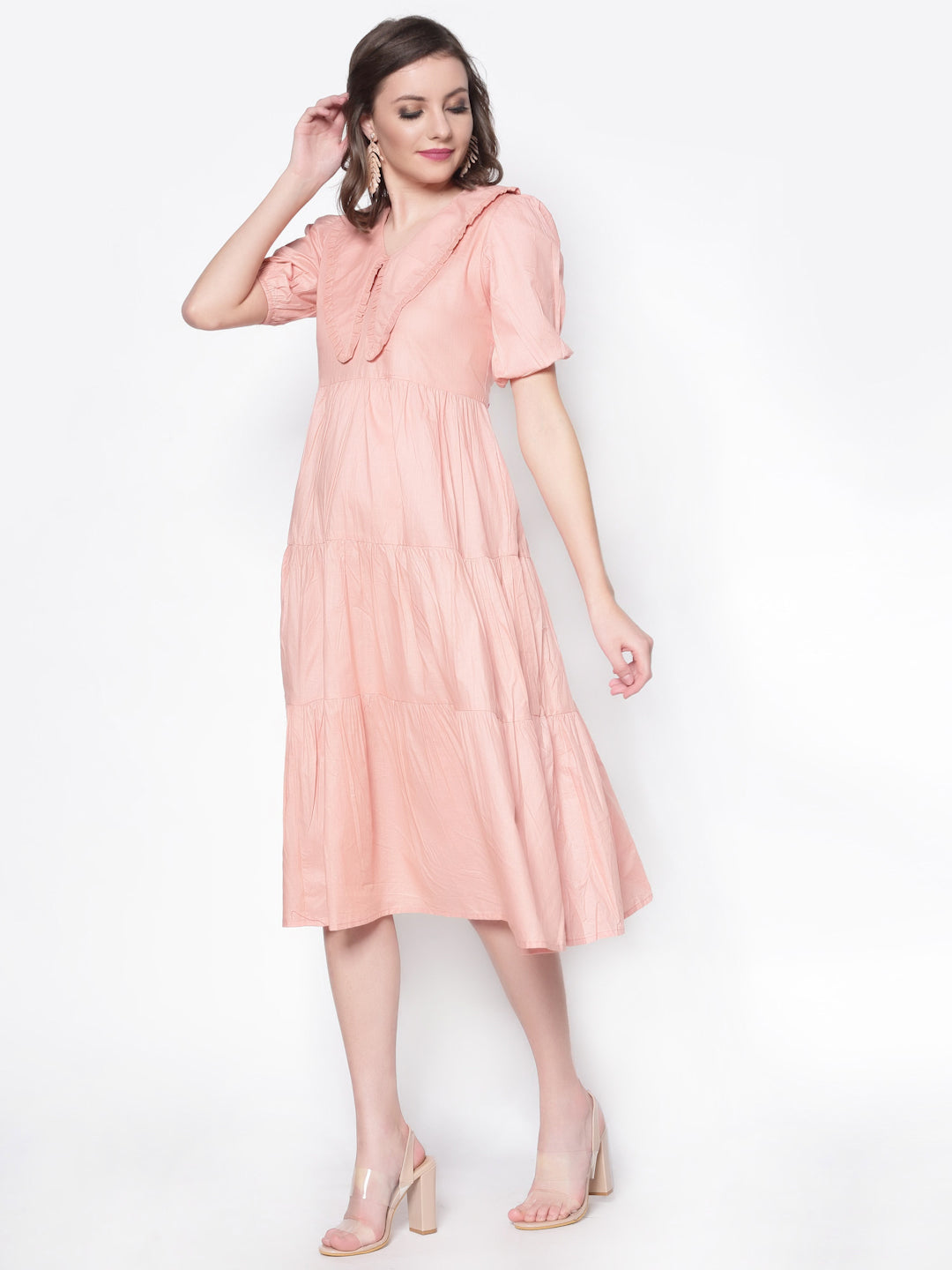 Keyboard Collar Trapeze Dress