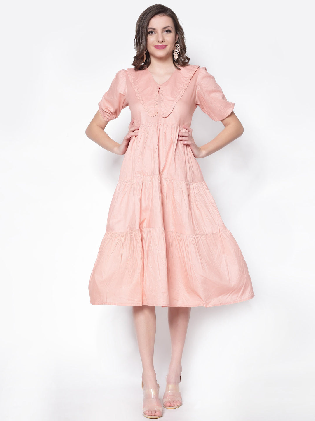 Keyboard Collar Trapeze Dress
