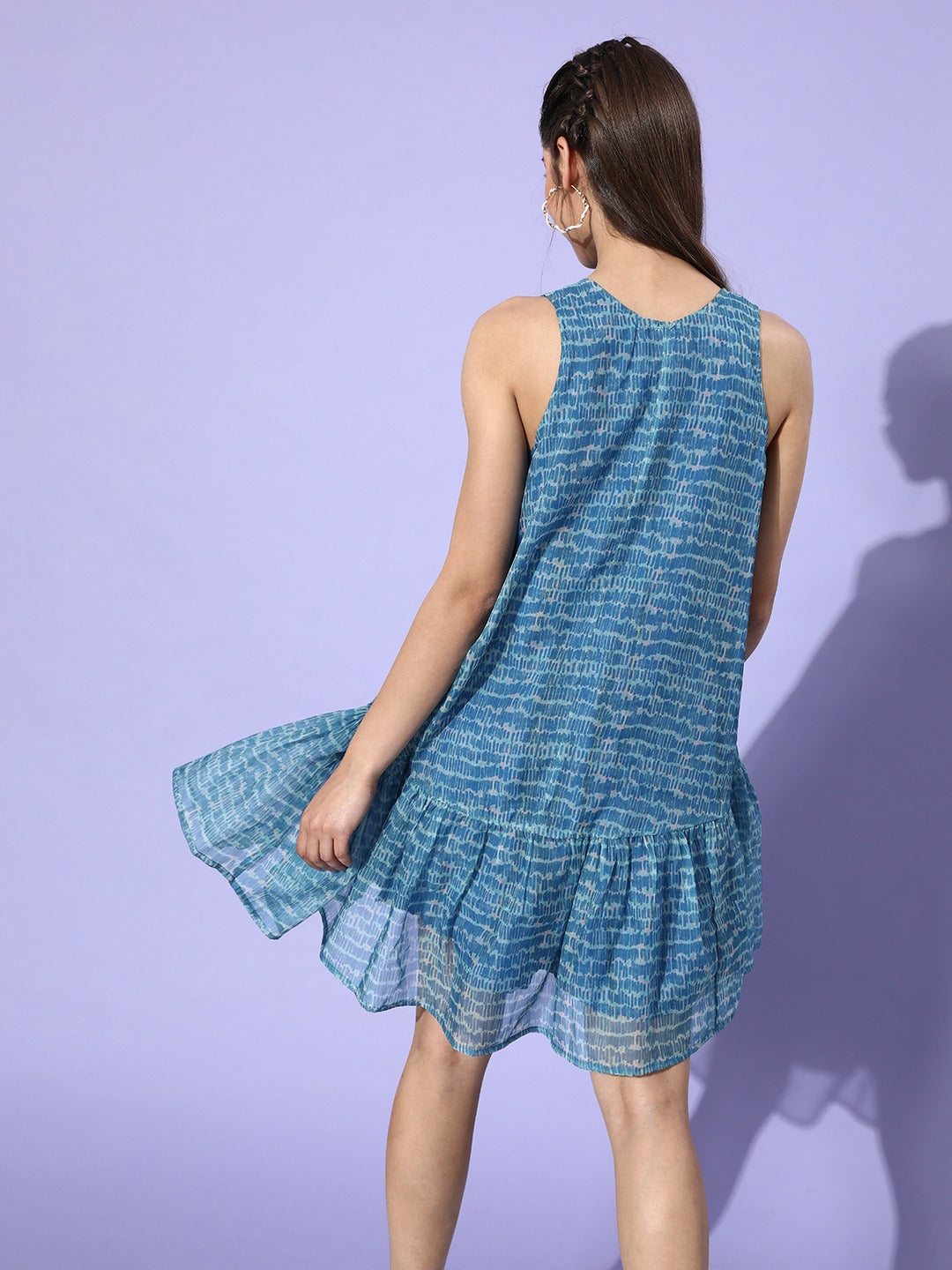 Blue Mini Floral Dress