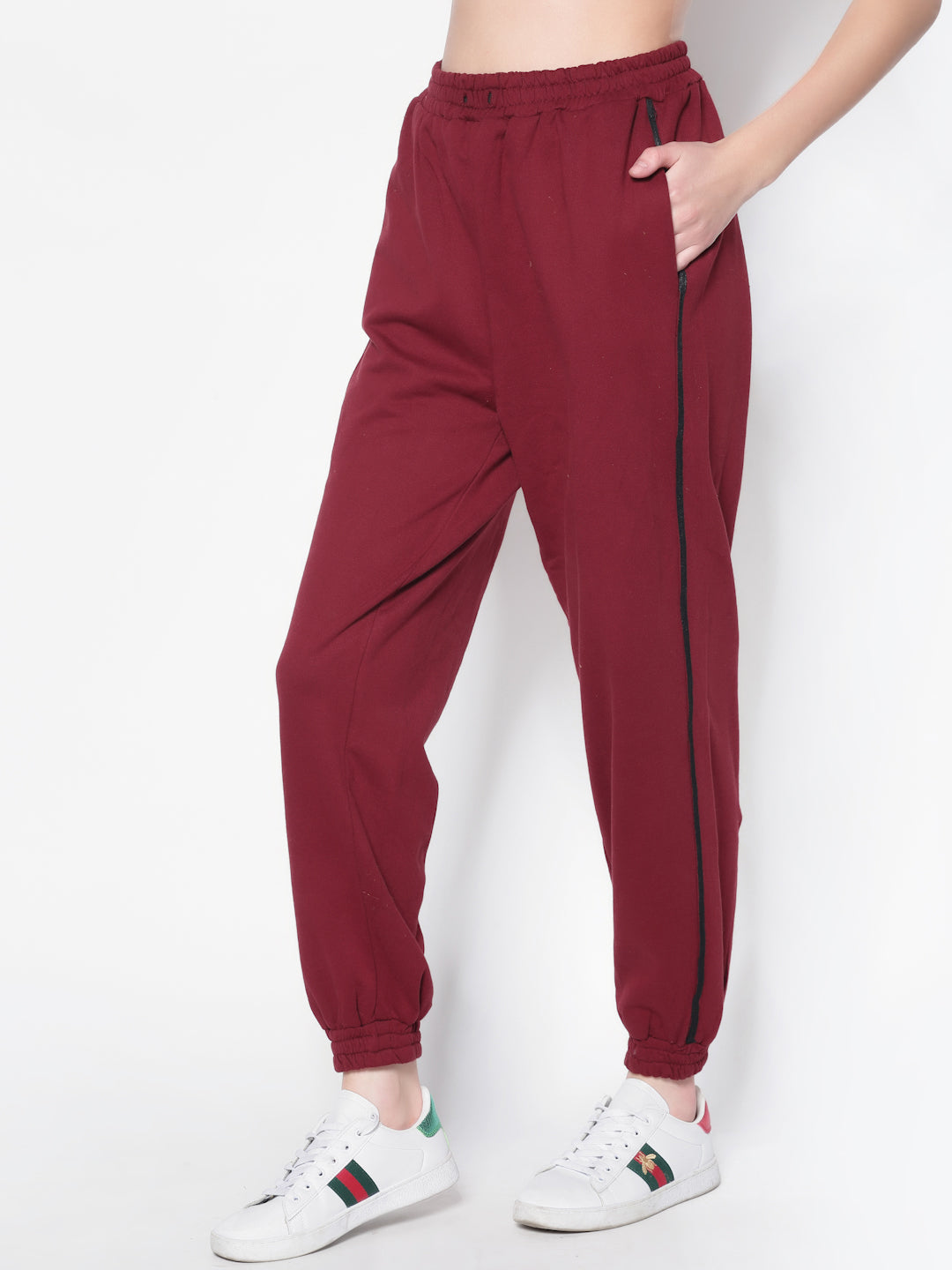 Burgandy Track Pant