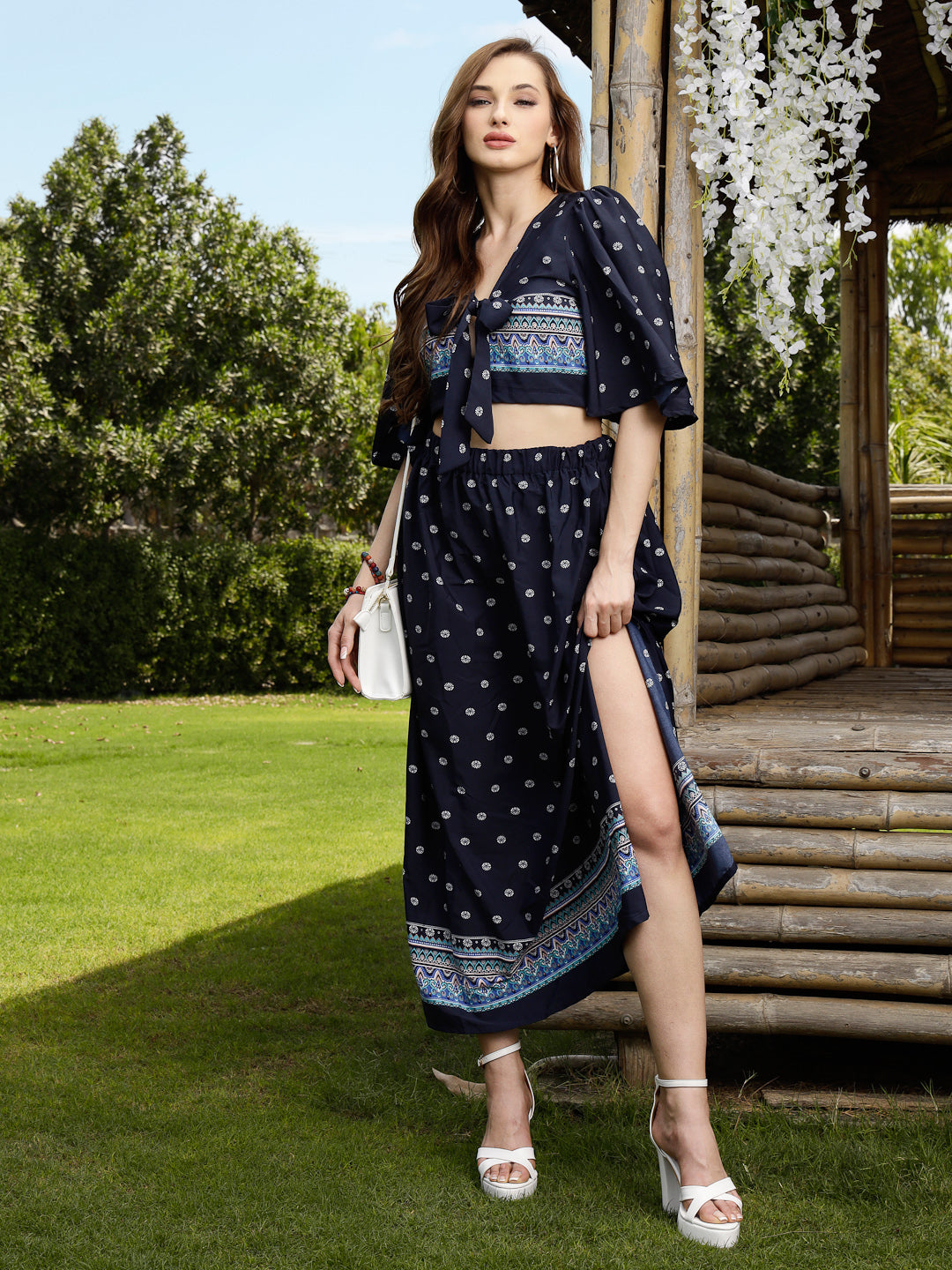 Top And Skirt Printed Set