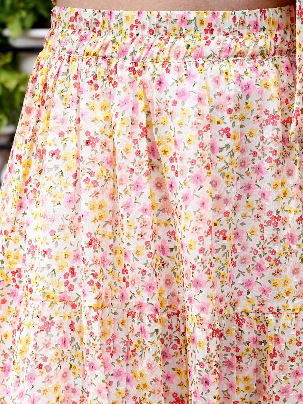 Offwhite Floral Midi Cord