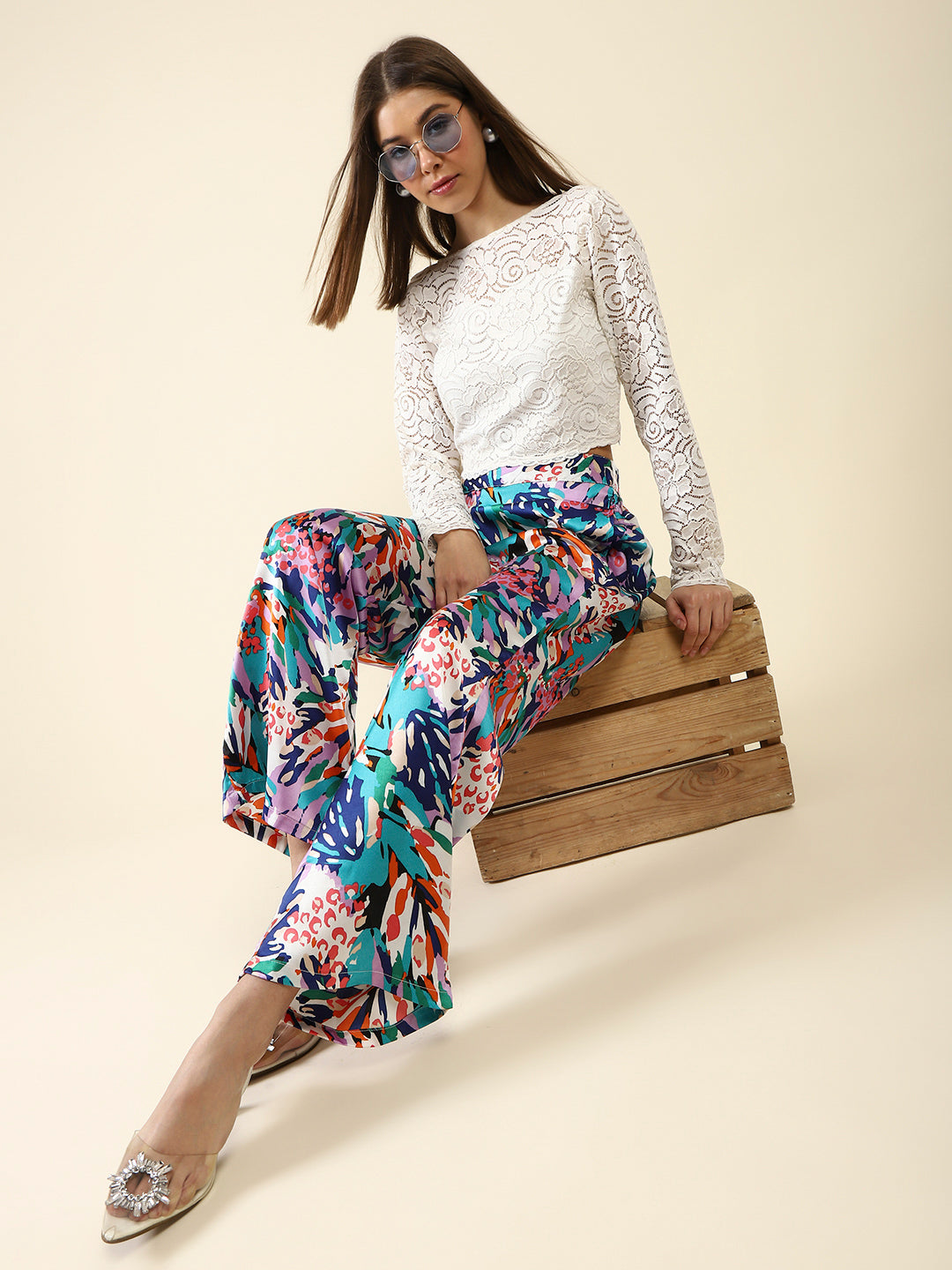 Offwhite Print Trouser