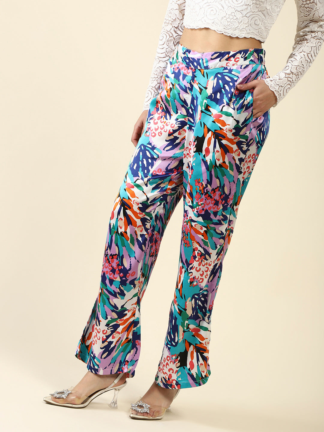Offwhite Print Trouser