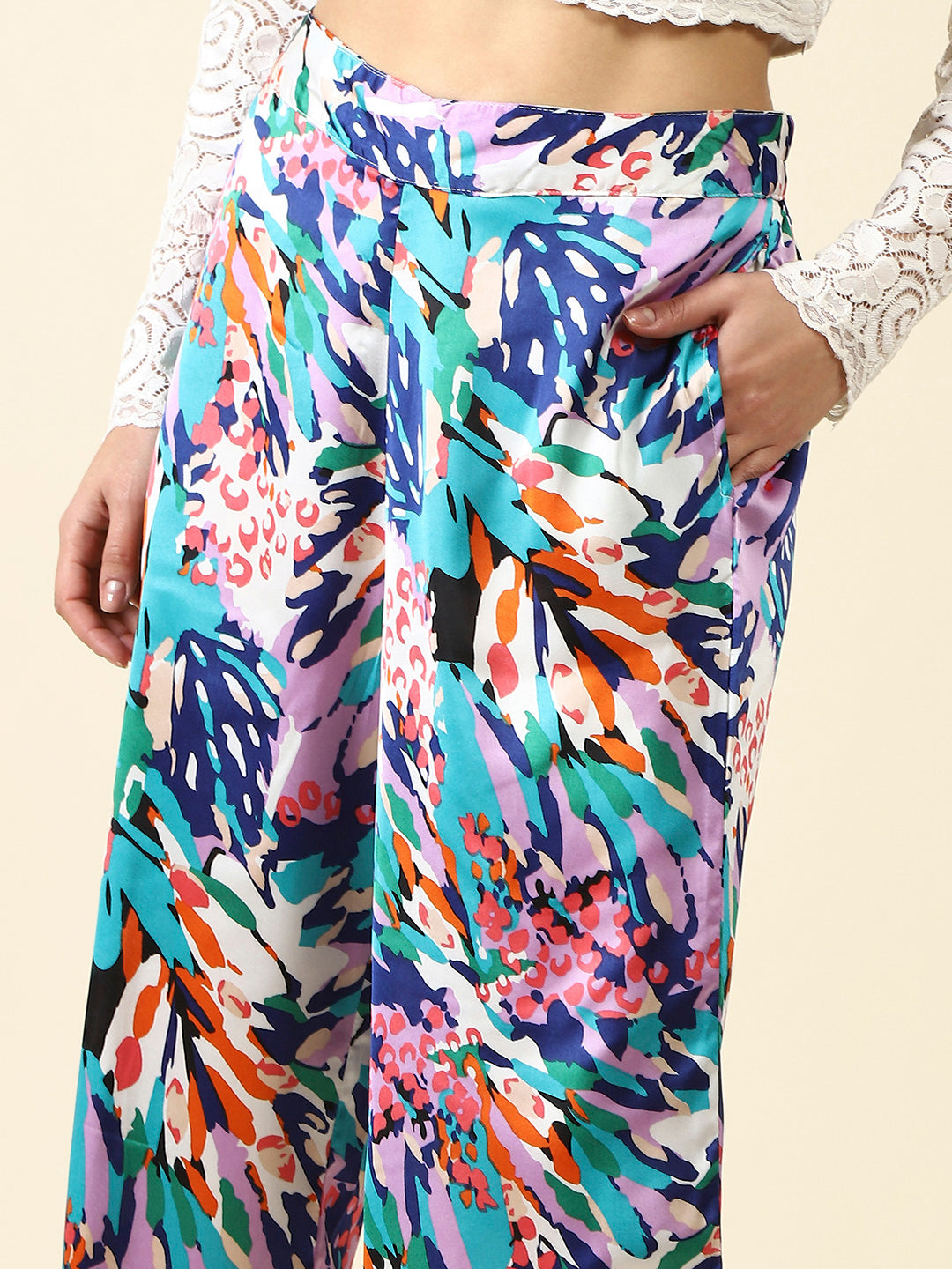 Offwhite Print Trouser