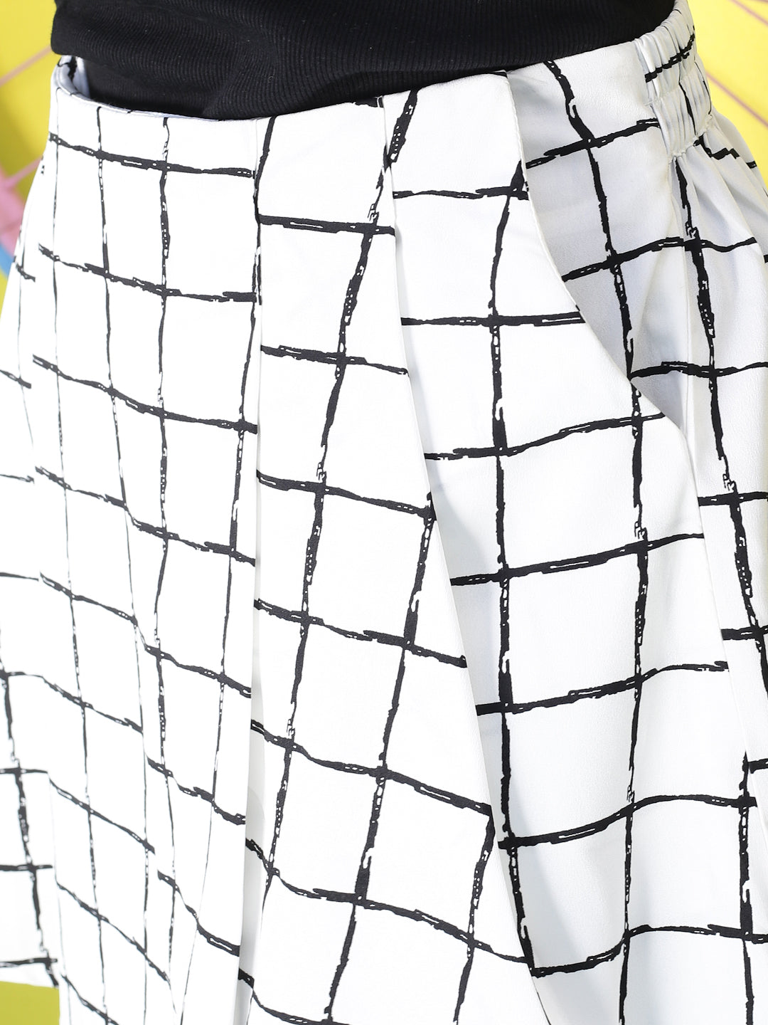 White checked mini skort