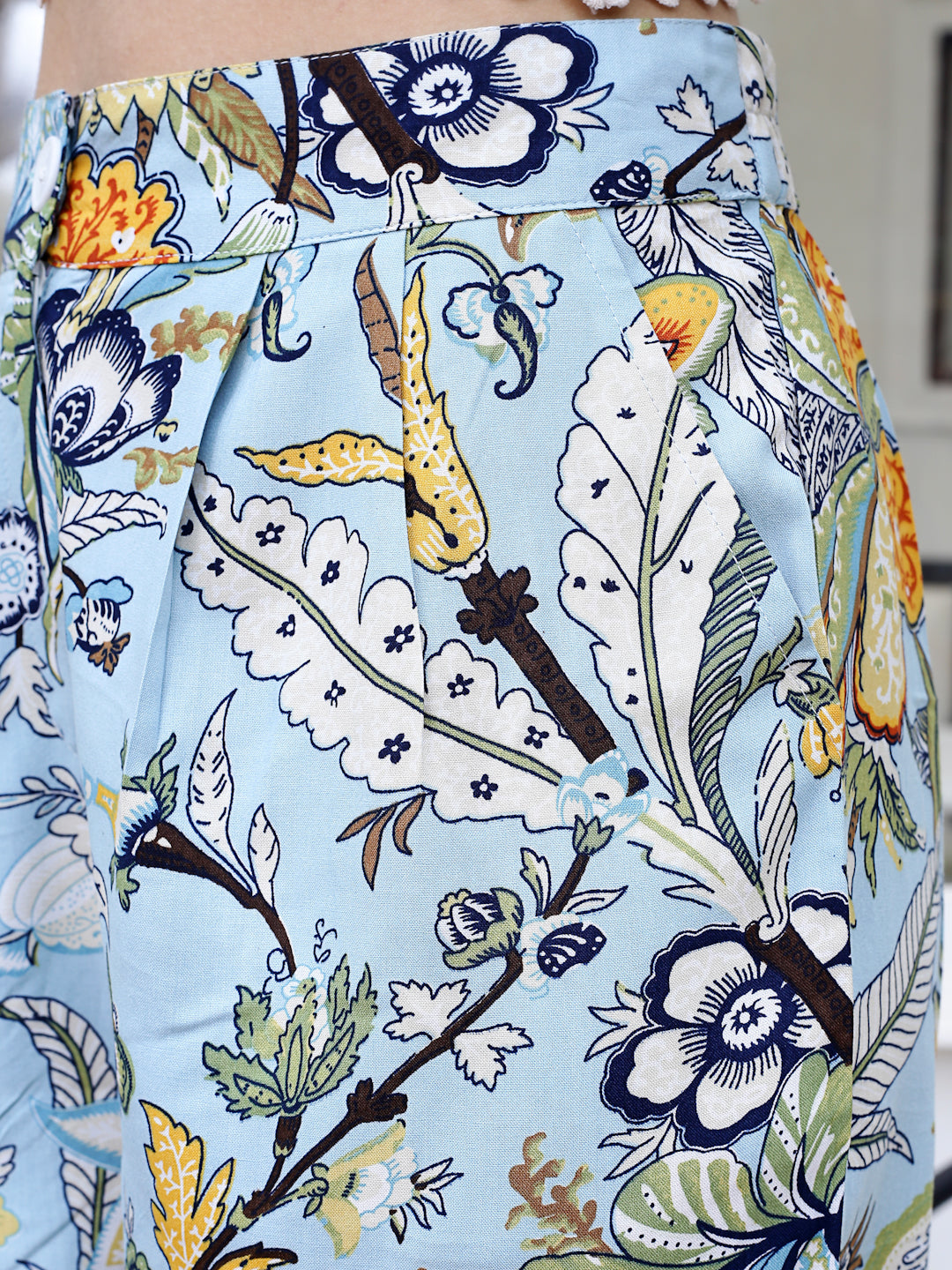 Blue Floral Mini Short