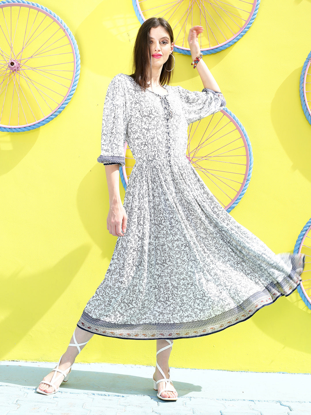White floral Maxi Dress