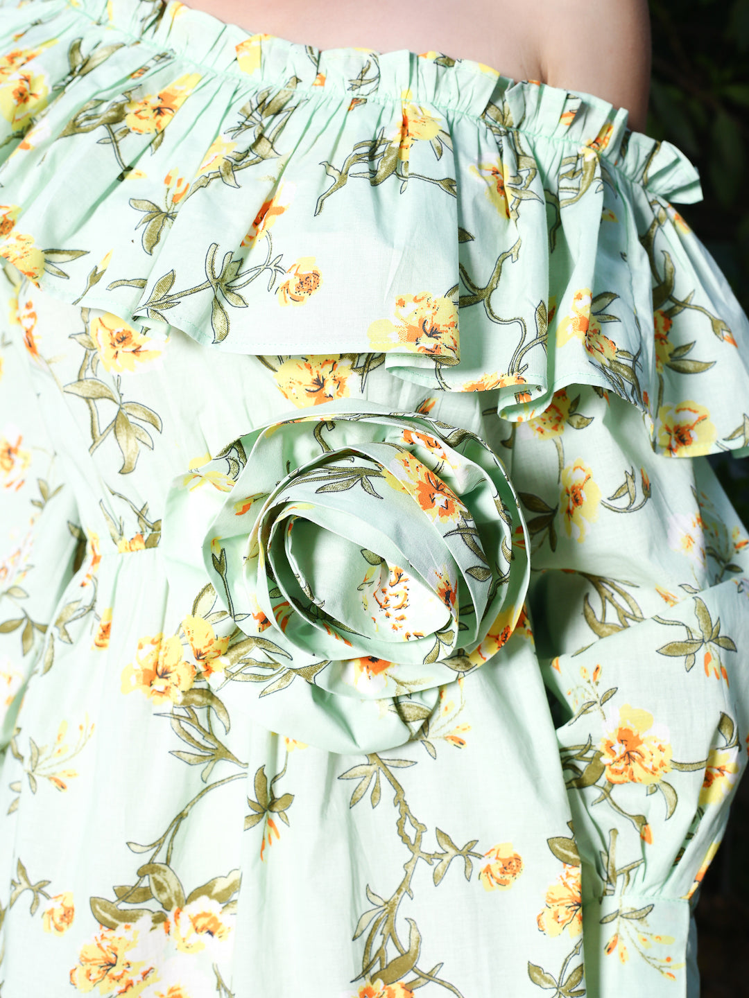Green floral Mini Dress