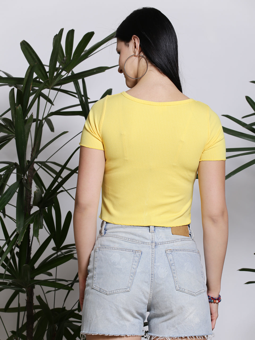Yellow  Crop Tops