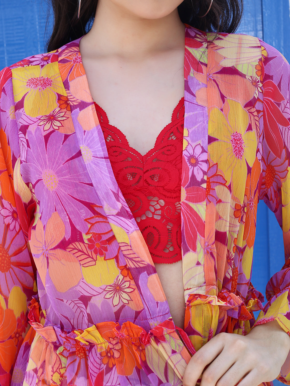 Multi Floral Mini Shrug