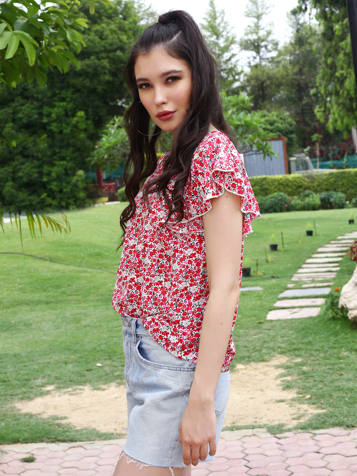 Fuchsia Floral Regular Top