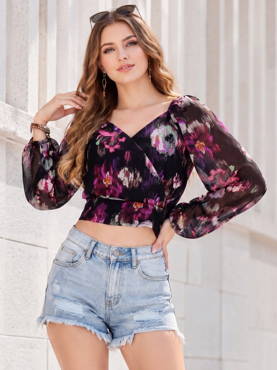 Georgette Floral Crop Top