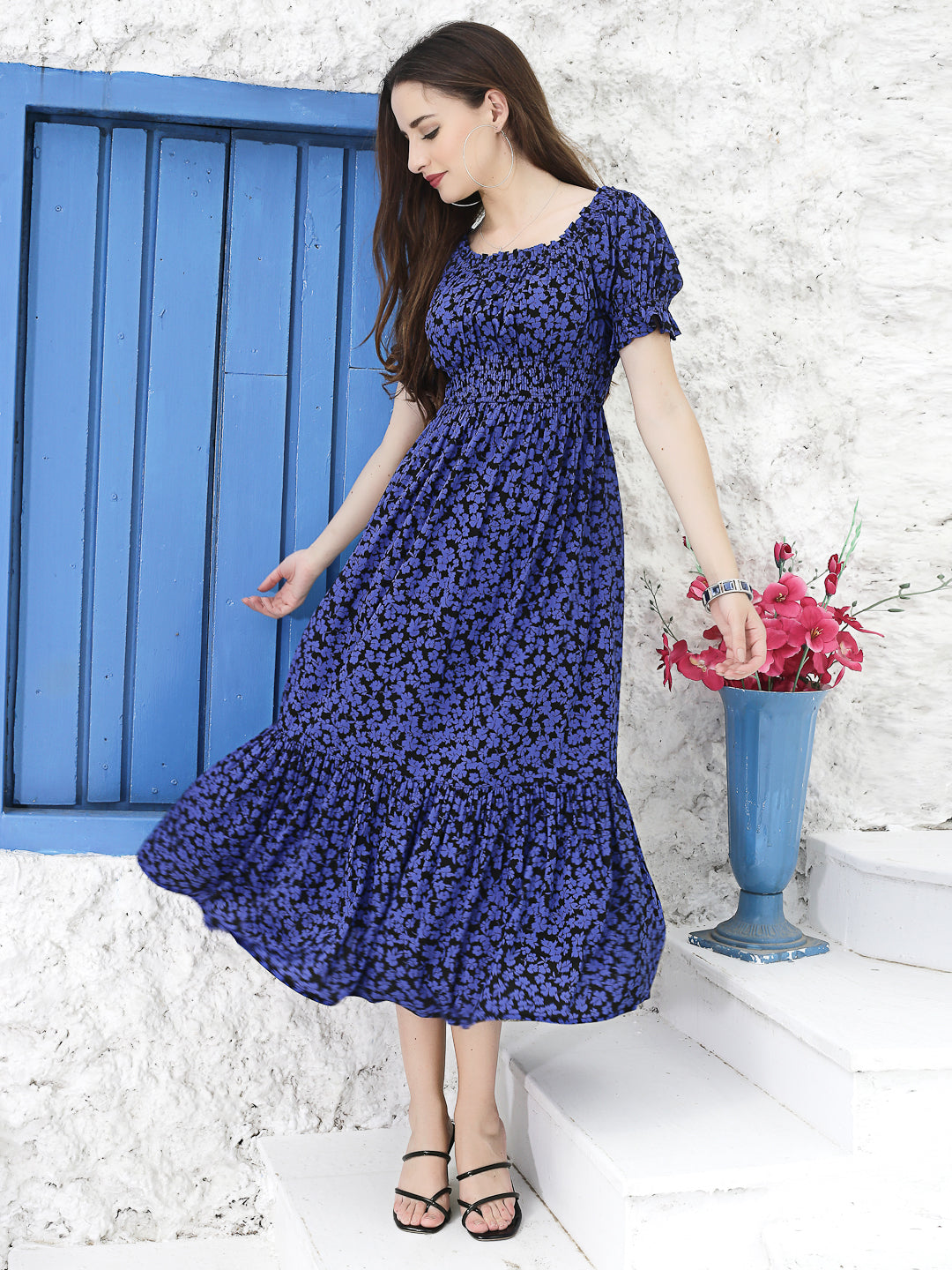 Blue Floral Dress