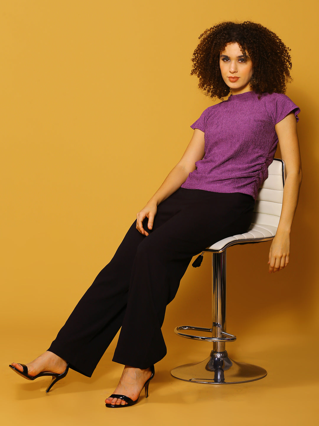 Black Solid Print Trouser