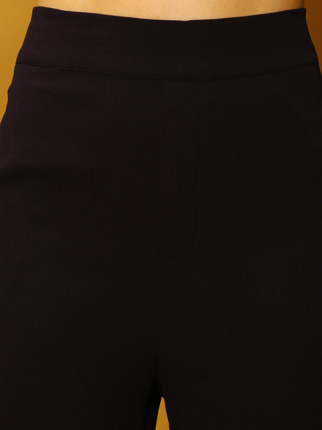 Black Solid Print Trouser