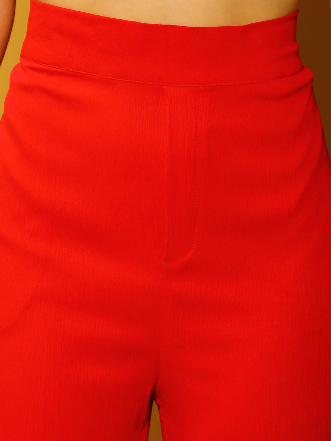 Fushia Solid PrintTrouser